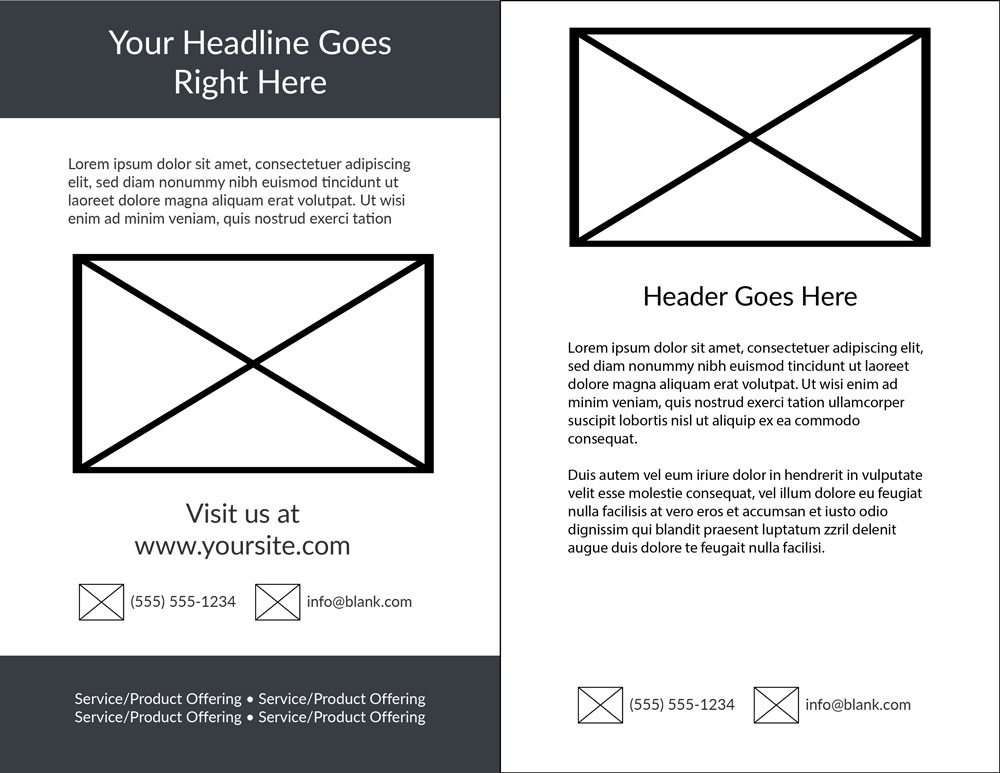 Download Two Sided Leaflet - Illustrator Brochure Template Download - Blank Preview